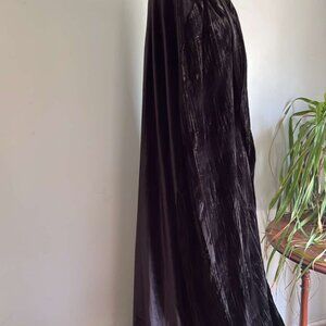 VTG Velvet Hooded Black Cape 38"X60" Goth WhimsyGoth D&D Halloween Cosplay Witch